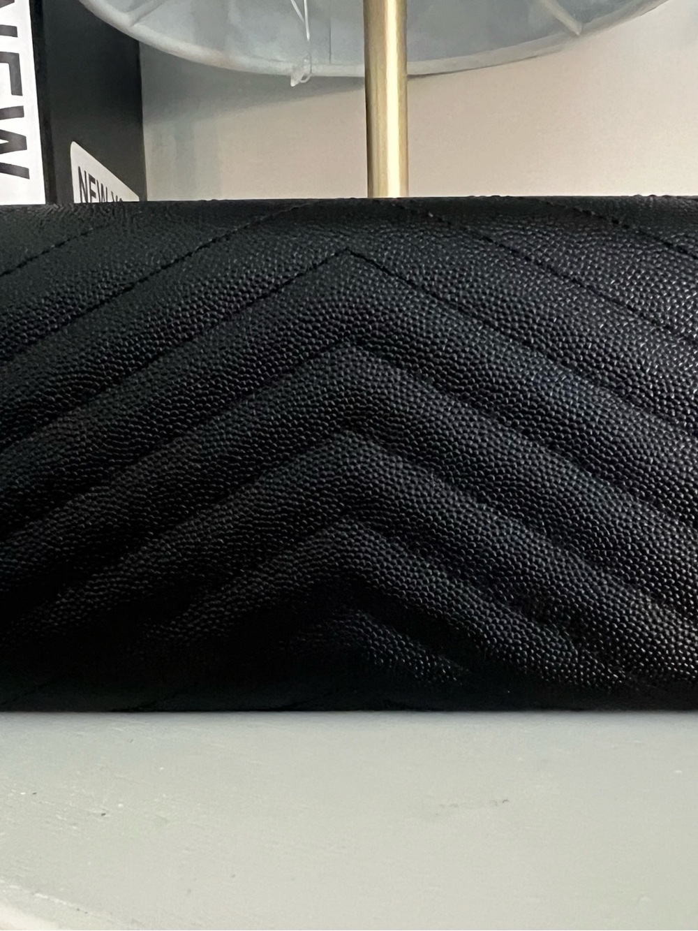Saint Laurent Black Monogram Matelasse Leather Flip Wallet with YSL Logo - Picture 4 of 10